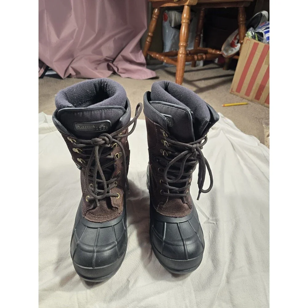 Kamik Mens Winter Boots Size 7 Brown And Black
